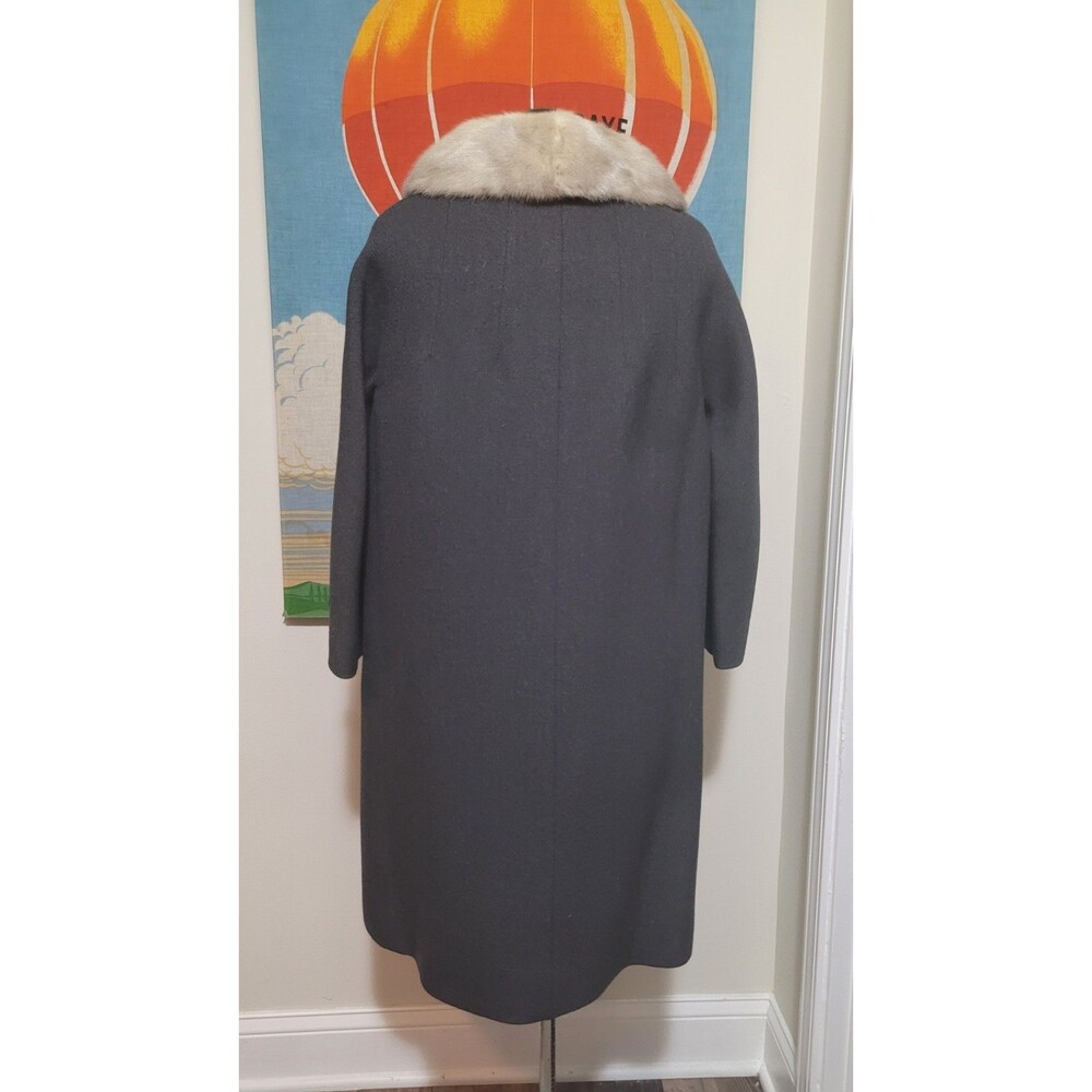 Sycamore Wool Blend Coat Women’s Size 42 Bust Mink Fur Collar Classic Vintage - Picture 2 of 10